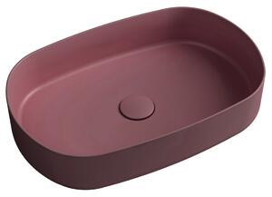 Isvea INFINITY OVAL keramické umyvadlo na desku, 55x36 cm, maroon red