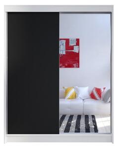 Šatní skříň 150 cm se zrcadlem a LED osvětlením PIRITU 1 - černá