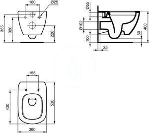 Ideal Standard - Závěsné WC, Rimless, bílá