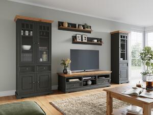 TV stolek Belluno Elegante, velký, dekor šedá-borovice, masiv, borovice