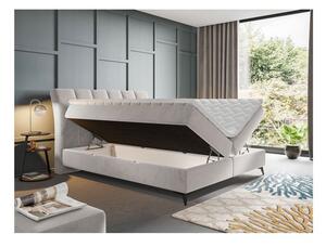Kontinentální manželská postel 140x200 TALLOW - béžová + topper ZDARMA