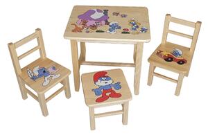 Dětský Stůl s židlemi Šmoulové (výběr ze dvou vzorů)