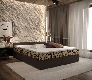 Čalouněná manželská postel JURAJ - 140x200, hnědá