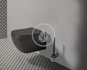 Ideal Standard - WC štětka nástěnná s držákem, černá/satinované sklo