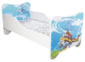 TopBeds dětská postel s obrázkem 140x70 - Vrtulník