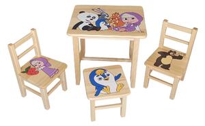 Dětský Stůl s židlemi Máša a medvěd (stůl + 3 židličky)