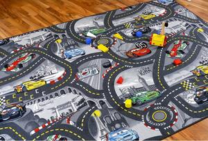 Dětský koberec 100x150 cm CARS šedý