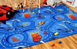 Dětský koberec 100x200 cm CARS modrý