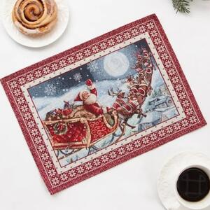 Vánoční prostírání s motivem Santa na saních 35x45 cm