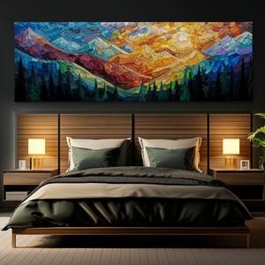 Obraz na plátně - Když slunce hory hladí FeelHappy.cz Velikost obrazu: 60 x 20 cm