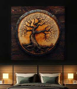 Obraz na plátně - Strom života Aurelis, dřevo styl FeelHappy.cz Velikost obrazu: 60 x 60 cm