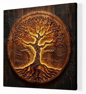 Obraz na plátně - Strom života Zarrios, dřevo styl FeelHappy.cz Velikost obrazu: 40 x 40 cm