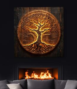 Obraz na plátně - Strom života Zarrios, dřevo styl FeelHappy.cz Velikost obrazu: 40 x 40 cm