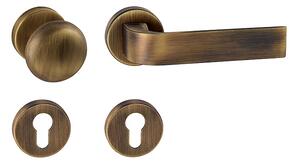 Dveřní kování MP Cinto-R 2732 (OGS - Bronz česaný matný), klika-klika, Bez spodní rozety, MP OGS (bronz česaný mat)