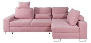 Rozkládací sedačka s úložným prostorem GORHAM - růžová, pravý roh