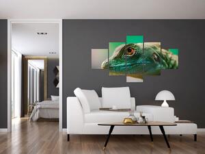 Detailní obraz ještěra (125x70 cm)