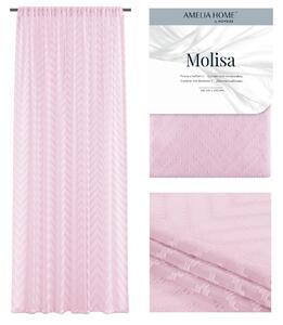 AmeliaHome Dekorační záclona Molisa, s tunýlkem, růžová Rozměr: 140x250