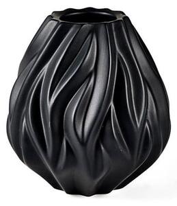 Černá porcelánová váza Morsø Flame, výška 15 cm