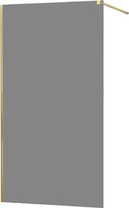 MEXEN - Kioto zástěna sprchová 70 x 200 cm - grafitová šedá 8 mm - zlatá - 800-070-101-50-40