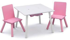 Prckůvsvět dětský stůl s židlemi Bílo-růžový