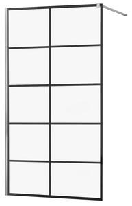 MEXEN - Kioto zástěna sprchová 70 x 200 cm, transparentní/ černá /vzor 8 mm - chrom - 800-070-101-01-77