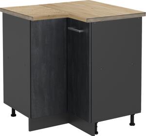 Rohová skříňka Vicco R-Line Černý beton 75.6 cm PD Dub, Model 47488