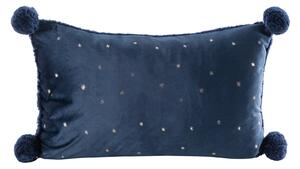 VÁNOČNÍ DEKORAČNÍ POVLEK NA POLŠTÁŘ STAR 30X50 CM TMAVĚMODRÁ