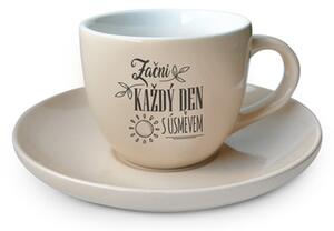 Nekupto HD kafetearie hrnek s podšálkem NCQ 003 Začni každý den s úsměvem