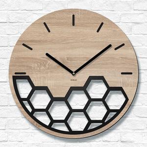 DUBLEZ | Dřevěné nástěnné hodiny - Geometrie plástů