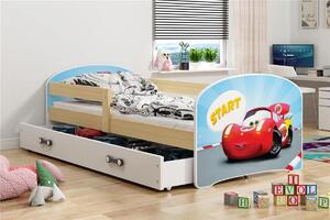 Dětská postel Luki auta 160x80 s úložným prostorem (3 barevné provedení)