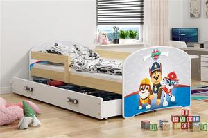 Dětská postel Luki patrola 160x80 s úložným prostorem (3 barevné provedení)