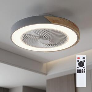 Brilagi - LED Stmív. svítidlo s ventilátorem LED/38W/230V 50 cm šedá/dub + DO
