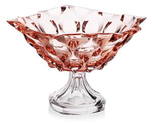 KŘISTÁLOVÁ MÍSA BOHEMIA SAMBA PINK NA NOZE 305MM