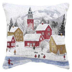 Povlak MOTIV polární zima bíločervená 45 x 45 cm