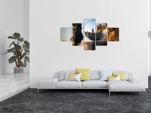 Obraz lupy a krajiny (125x70 cm)