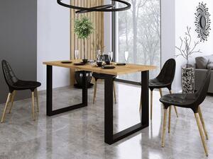 Obdelníkový jídelní stůl IMPER 1 - dub artisan / černý mat