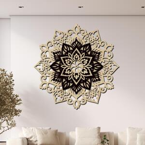 Dřevo života | 3 vrstvá mandala na zeď Inspirativní energie | Rozměry (cm): 40x40 | Barva: černá-bílá
