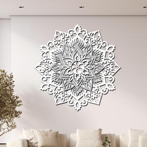 Dřevo života | 3 vrstvá mandala na zeď Inspirativní energie | Rozměry (cm): 80x80 | Barva: bíla-šedá