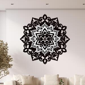 Dřevo života | 3 vrstvá mandala na zeď Inspirativní energie | Rozměry (cm): 80x80 | Barva: černá-bílá