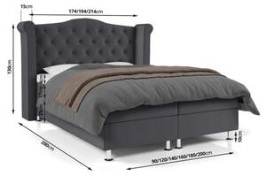 Čalouněná manželská postel ELSA - 200x200, hnědá