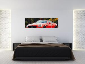 Obraz - červený Mercedes (170x50 cm)
