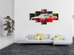 Obraz - červený Mercedes (125x70 cm)