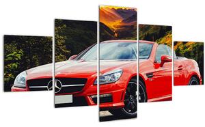 Obraz - červený Mercedes (125x70 cm)