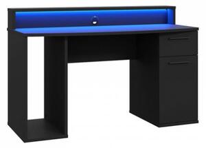 Stůl na PC s LED osvětlením FIEL - černý