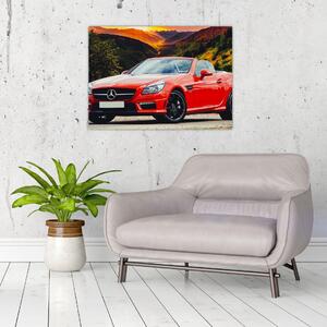 Obraz - červený Mercedes (70x50 cm)