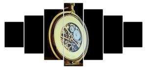 Obraz zlatých kapesních hodinek (210x100 cm)