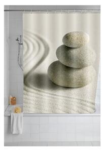 Šedý sprchový závěs Wenko Sand, 180 x 200 cm
