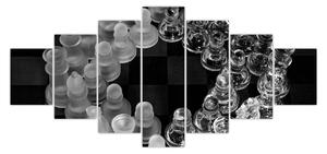 Obraz - černobílé šachy (210x100 cm)