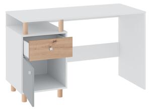 Studentský nábytek ALANEN 4 - dub artisan / bílý / šedý