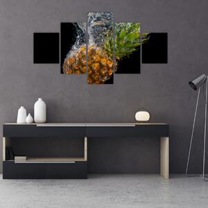 Obraz ananasu ve vodě (125x70 cm)